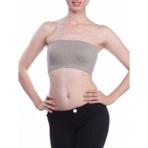 Bozzolo Seamless Tube Light Grey Bandeau One Size Soft Stretchy Comfortable